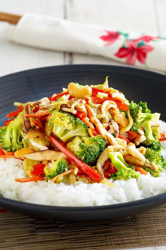 <p>Recipe Girl</p><p>This Asian Vegetable Stir Fry recipe is packed with vegetables like broccoli, carrots, mushrooms, bell pepper and cabbage. The veggies are stir-fried with a simple Asian-style sauce.</p><p><strong>Get the recipe: <a href="https://www.recipegirl.com/asian-vegetable-stir-fry/" rel="nofollow noopener" target="_blank" data-ylk="slk:Asian Vegetable Stir Fry;elm:context_link;itc:0;sec:content-canvas" class="link rapid-noclick-resp">Asian Vegetable Stir Fry</a></strong></p>