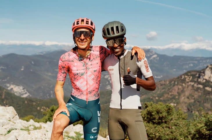 <span class="article__caption">Morton and Kangangi after riding Mare de Deu del Mont outside of Girona. </span> (Photo: Courtesy Lachlan Morton)