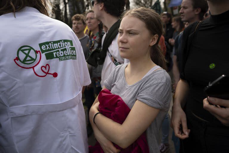 Greta Thunberg en la marcha contra los combustibles fósiles