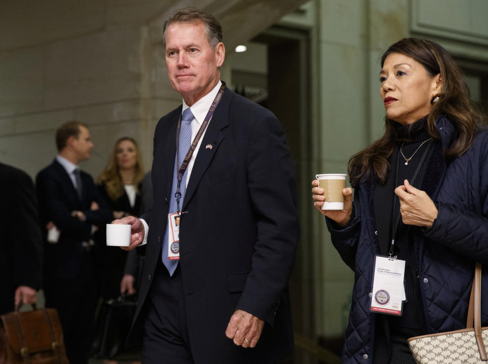 FILE - In this Nov. 15, 2018 file photo, Rep.-elect Ed Case, D-Hi., walks to member-elect briefings on Capitol Hill in Washington. Case is running unopposed for the Democratic nomination for the 1st Congressional District seat in Hawaii. (AP Photo/Carolyn Kaster)