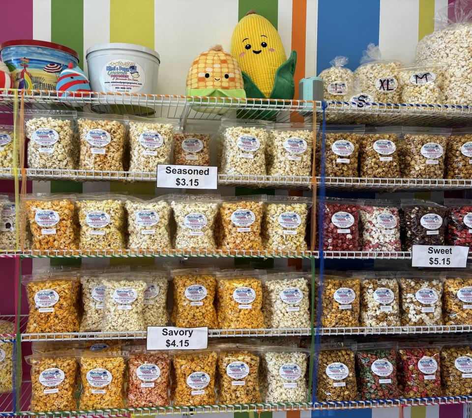 The family-owned Mimi & Papa's Gourmet Popcorn and Homemade Ice Cream store is at 324 Village Road N.E. in Leland, N.C. sells a variety of specialty popcorn.