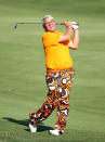 John Daly hits his second shot on the par 4 17th hole during the first round of the FedEx St. Jude Classic at TPC Southwind on June 7, 2012 in Memphis, Tennessee. (Photo by Andy Lyons/Getty Images)