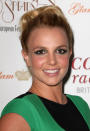 <p>A grown-up Spears sported a simple ponytail and green eye makeup at an appearance for her UK tour. (Photo: Getty Images)</p>