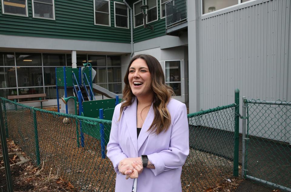 Allyson McCormick, of Cross Roads House in Portsmouth, seen Tuesday, March 28, 2023, is a liaison between landlords and tenants in the shelter's transitional housing program.