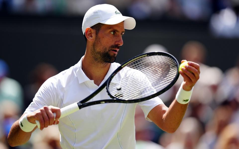 Novak Djokovic during his Wimbledon second round match against Jacob Fearnley