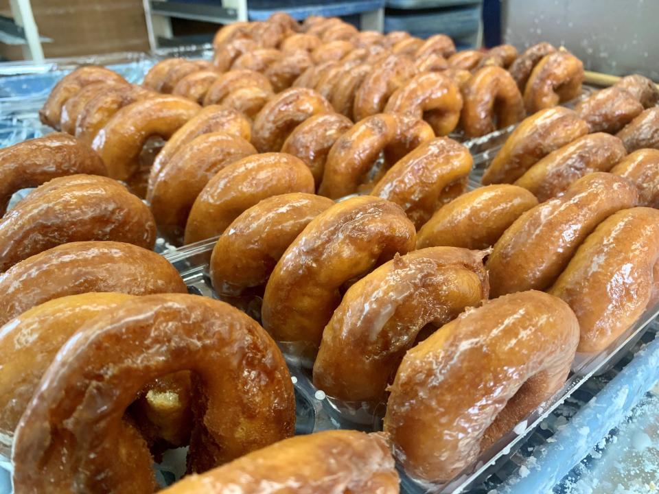 World-famous doughnuts from the Shelbyville Optimist Club are made during the Tennessee Walking Horse National Celebration, held 10 days before Labor Day. They are deep-fried, glazed and served hot.