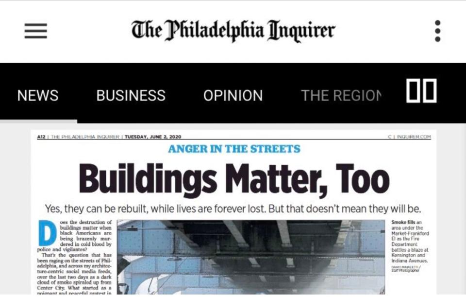 The Philadelphia Inquirer ran a column this week with a headline minimizing the Black Lives Matter movement.  (Photo: HuffPost US)