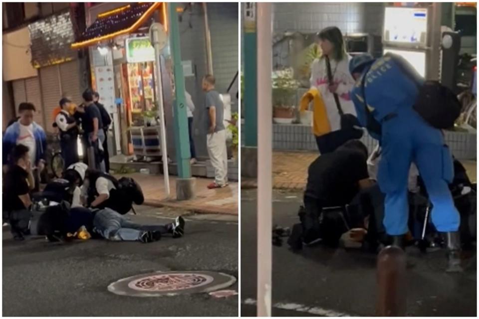 日本橫濱街頭發生持刀砍人事件，釀1死、2重傷，凶嫌仍在逃。（翻攝自@kunioUB）