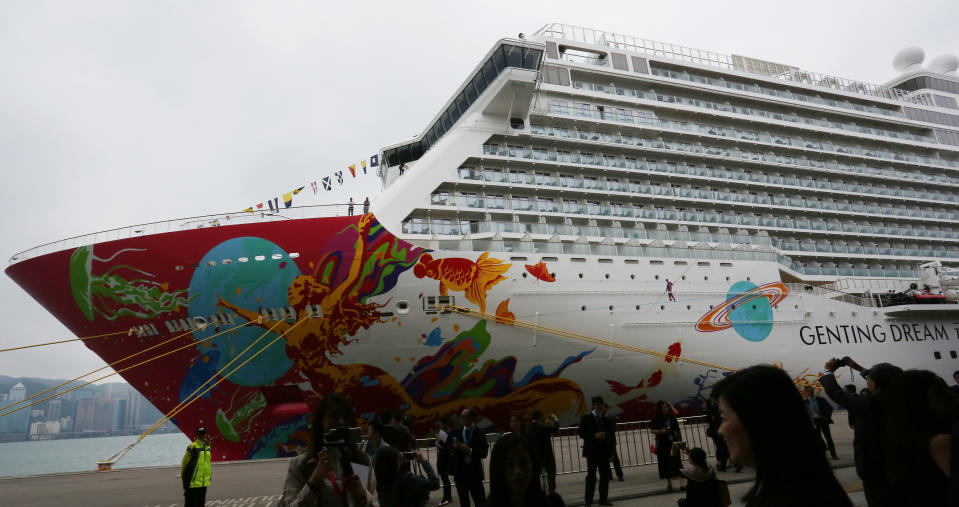 View of The Genting Dream Cruise in Launch Ceremony of the first-ever Asian luxury cruise liner in Hong Kong at Kai Tak Cruise Terminal. 12NOV16 SCMP / Jonathan Wong (Photo by Jonathan Wong/South China Morning Post via Getty Images)