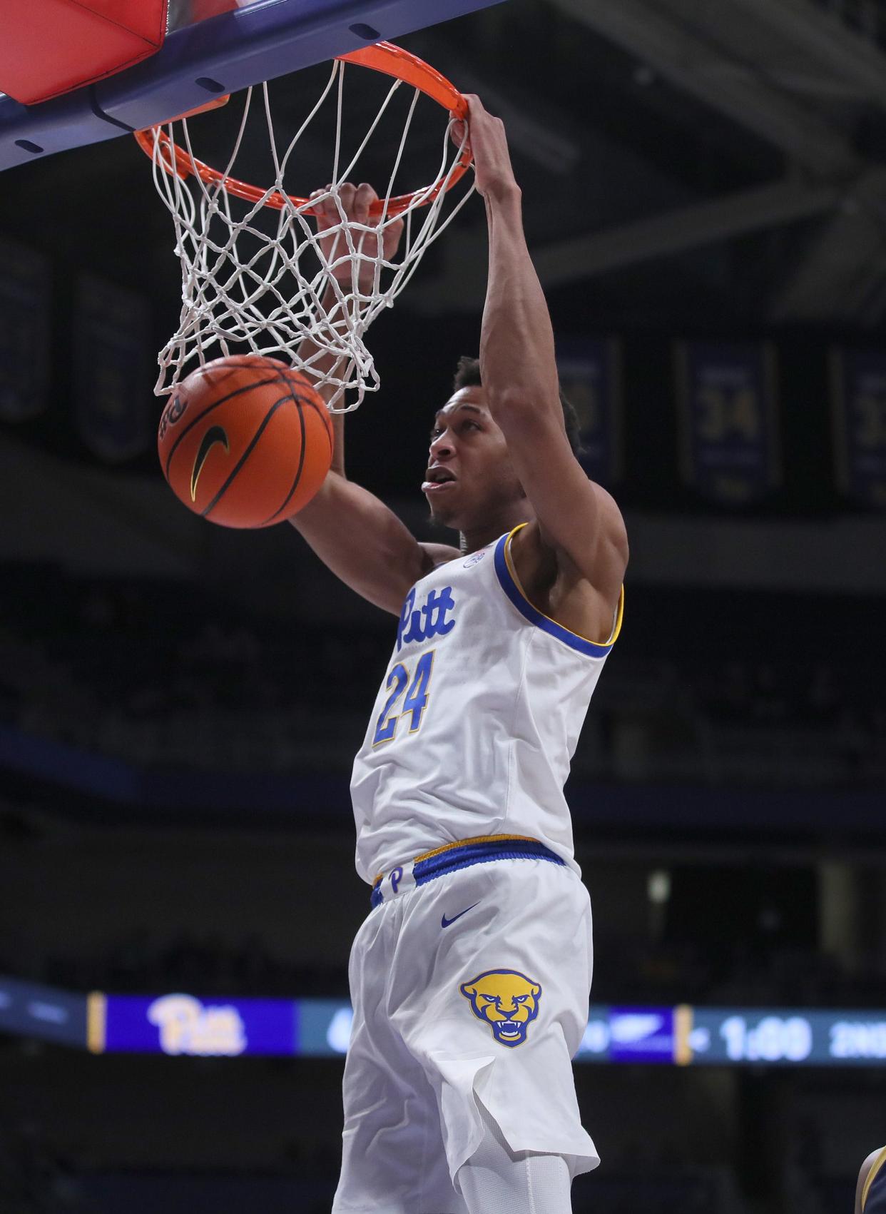 Pitt's William Jeffress dunks the ball during the second half against the Notre Dame on Feb. 3 at the Petersen Events Center in Pittsburgh. Jeffress, a McDowell graduate, has transferred to Louisiana Tech.