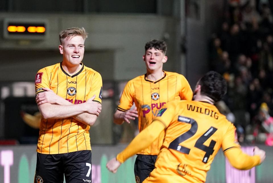 Newport came from two down to level the scores at 2-2 (PA)