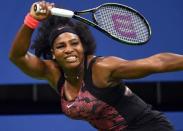 Sep 8, 2015; New York, NY, USA; Serena Williams of the USA hits to Venus Williams of the USA on day nine of the 2015 U.S. Open tennis tournament at USTA Billie Jean King National Tennis Center. Mandatory Credit: Robert Deutsch-USA TODAY Sports