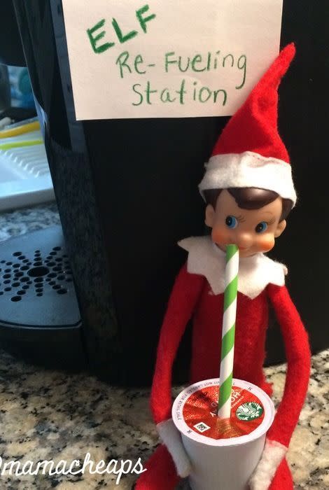 25) Elf on the Shelf K-Cup Idea