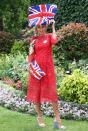 Guest Natalia Beach flew the British flag on day four in a Union Jack-themed ensemble. <em>[Photo: Getty]</em>