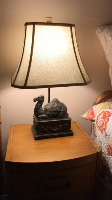 Amy Raymer spent $75 for a camel lamp from the original Sahara Las Vegas.