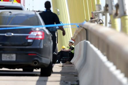 Greenpeace USA climbers form a blockade on the Fred Hartman Bridge, near Baytown