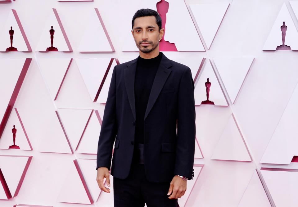 Riz Ahmed at the 2021 Oscars wearing PradaGetty
