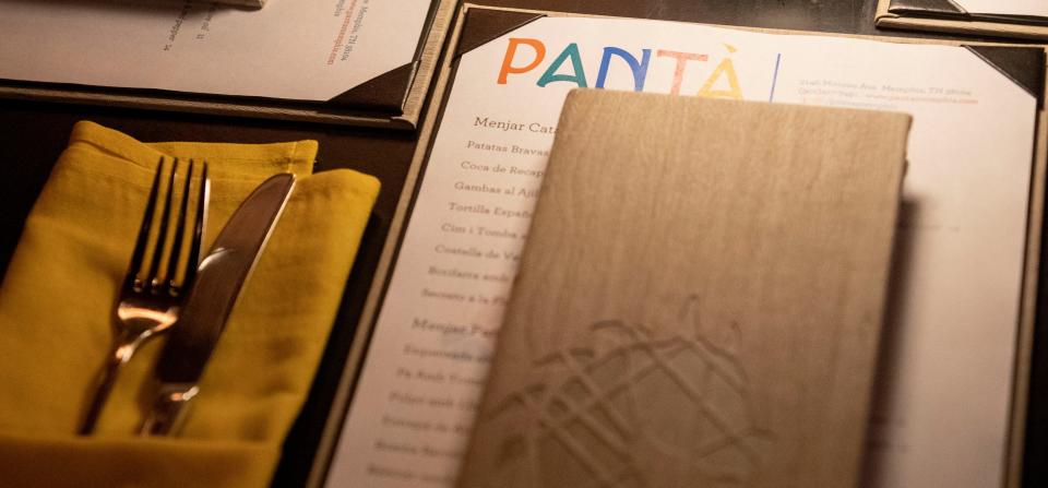 A table sits ready for customers on Jan. 22, 2022, at Pantà in Memphis. Pantà serves food and drinks inspired by the Catalonia region in Spain.