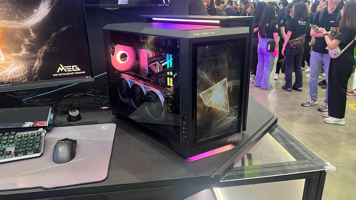  An MSI MEG desktop gaming PC at Computex 2024. 