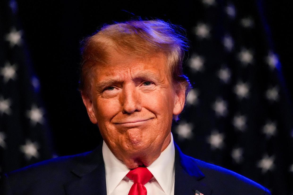 <span>Donald Trump at a caucus night rally in Las Vegas, Nevada, on 8 February.</span><span>Photograph: Alex Brandon/AP</span>