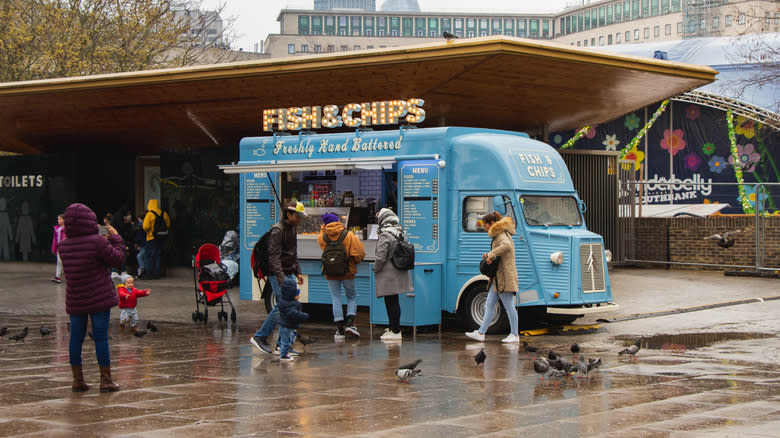 rainy food truck