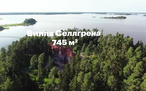 Aerial picture of Villa Selgen Grab from a video released by Russian opposition leader Alexei Navalny