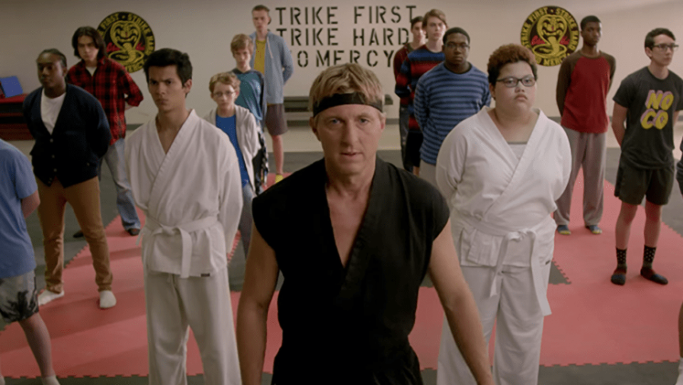 William Zabka (center) in "Cobra Kai"