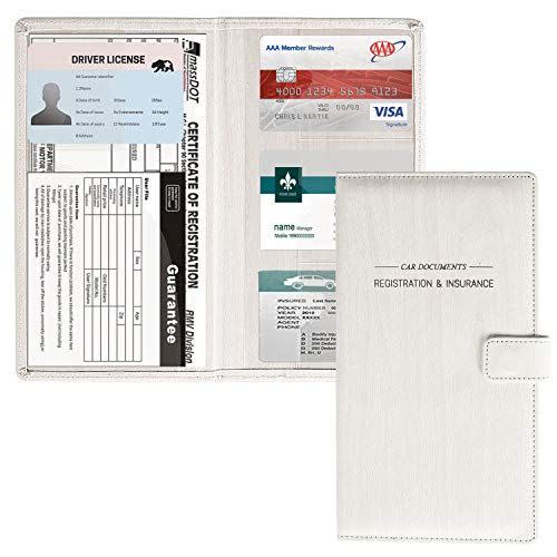 1) Leather Registration and Insurance Card Holder