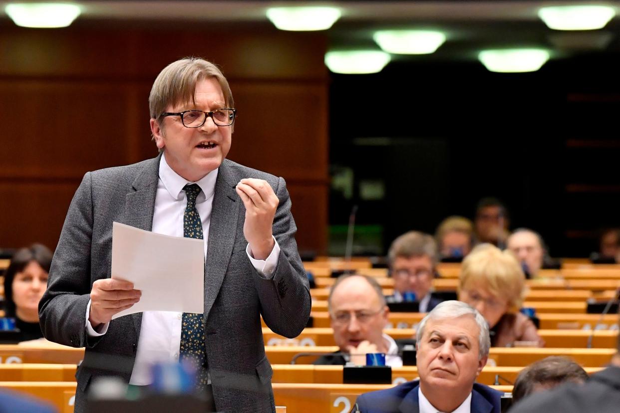 MEP Guy Verhofstadt  furious at policies by Orban’s government (AFP via Getty Images)