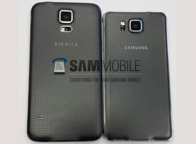 Samsung Galaxy S5 (left), leaked Galaxy Alpha (right)