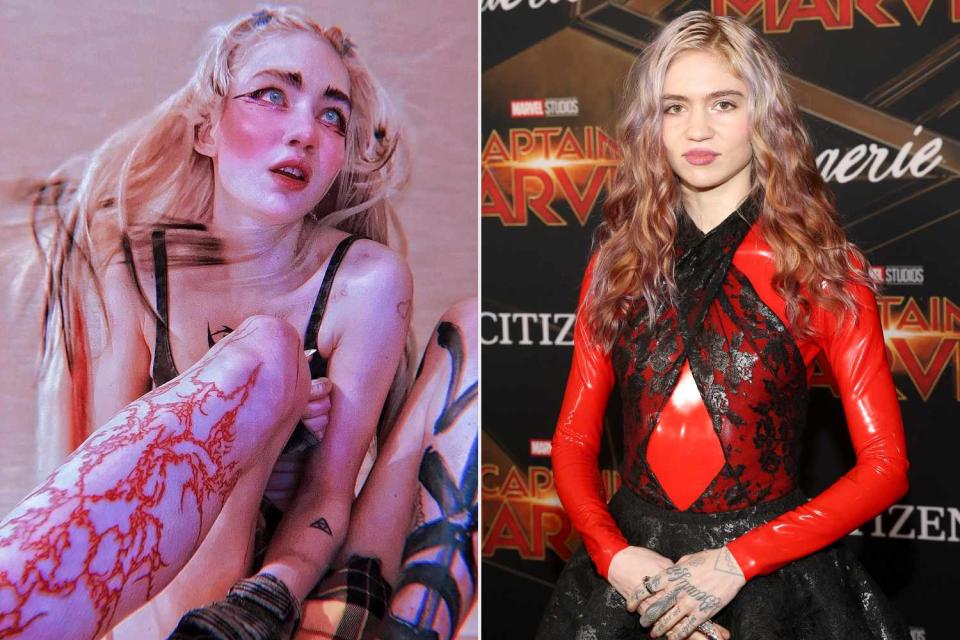 <p>Instagram/grimes; Jesse Grant/Getty</p> Grimes