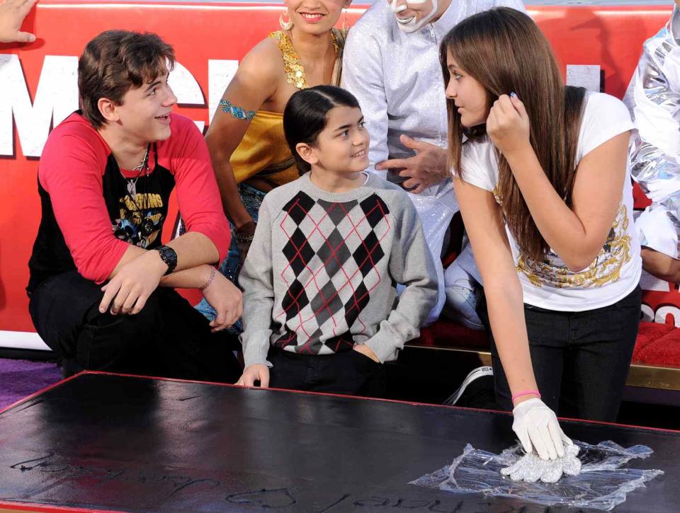 Prince Jackson, Blanket Jackson and Paris Jackson appear at the Michael Jackson Hand and Footprint ceremony at Grauman's Chinese Theatre on January 26, 2012 in Los Angeles, California