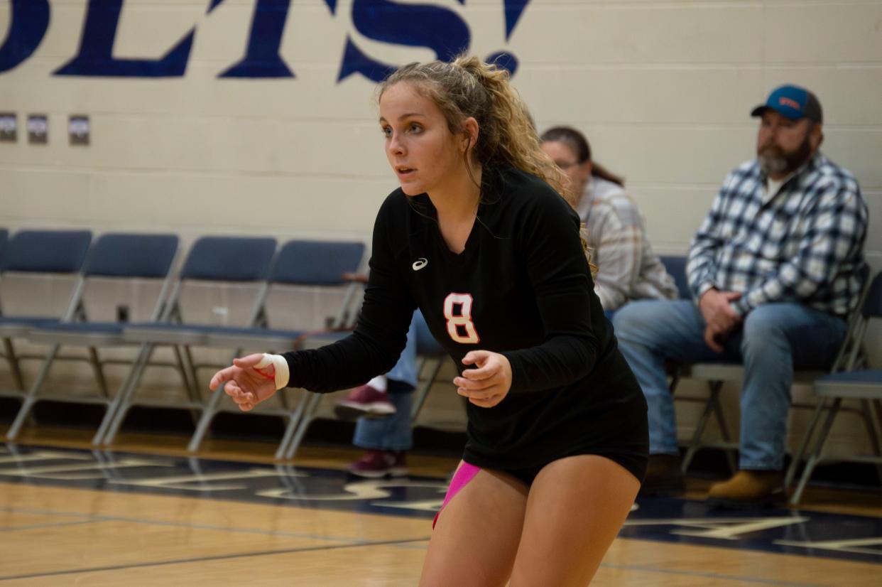 Camden-Frontier senior Madison Stephens had 15 digs and two aces.