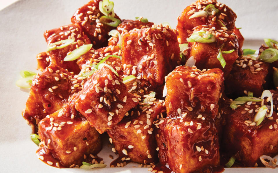 <p>Mark Weinberg</p><p>This recipe transforms tofu from a health-food standby into a crunchy, indulgent treat.</p><p><strong>Get the recipe: <a href="/1298694/alison-ashton/jessica-seinfeld-fried-glazed-ginger-barbecue-tofu-recipe/" data-ylk="slk:Fried Glazed Ginger Barbecue Tofu;elm:context_link;itc:0;sec:content-canvas" class="link "><em>Fried Glazed Ginger Barbecue Tofu</em></a></strong></p>