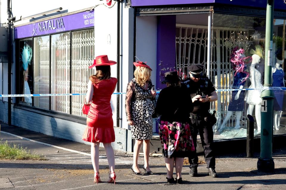 The carriage is understood to have smashed into a clothes shop near the racecourse: PA