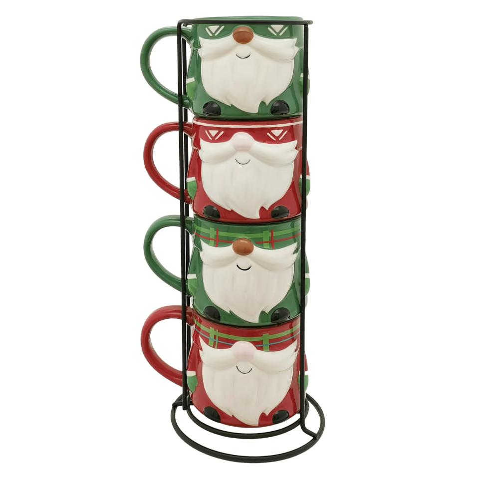 holiday mug stack