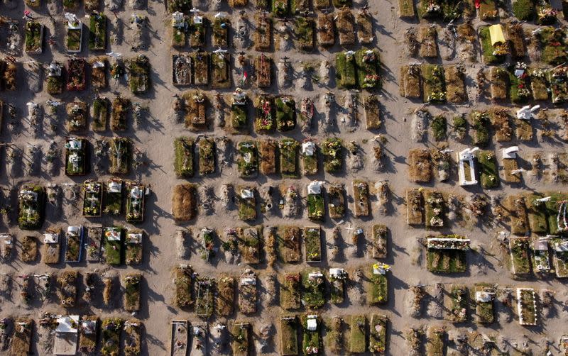 New graves are seen at the Xico cemetery, as the coronavirus disease (COVID-19) outbreak continues, in Valle de Chalco, in the State of Mexico