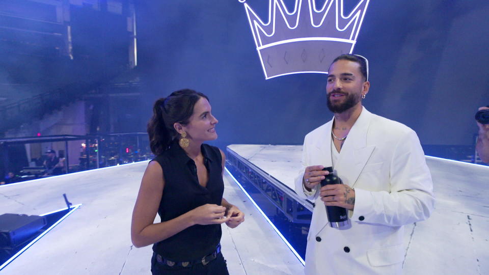 The Colombian megastar Maluma, with correspondent Lilia Luciano.  / Credit: CBS News