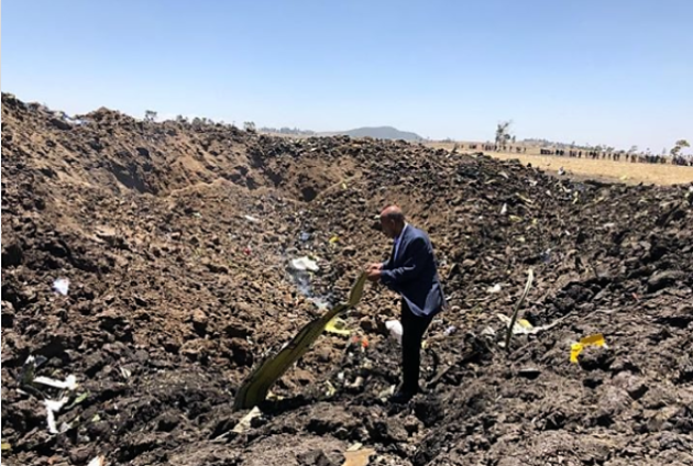 Ethiopian Airlines accident scene