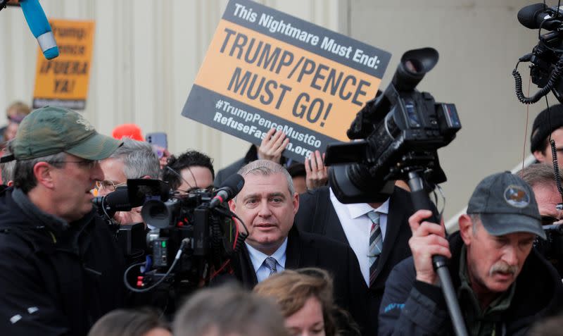 Lev Parnas walks to the U.S. Capitol after arriving in Washington