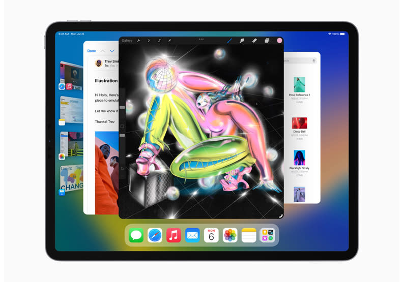 iPadOS 16 推出新的多工處理體驗與協同作業功能，讓使用者在不同裝置間也可以輕鬆串連。Apple提供