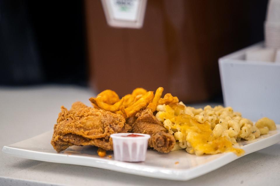 A plate of fried chicken at a FAMU dining hall on Wednesday, July 27, 2022 in Tallahassee, Fla. 