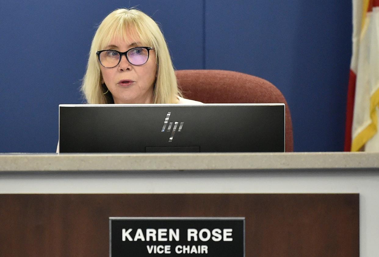 Sarasota School Board Vice Chair Karen Rose made the motion to appoint Allison Foster, the district's executive director of human resources, as the interim superintendent Tuesday. Foster becomes the interim following the swift removal of former superintendent Brennan Asplen.