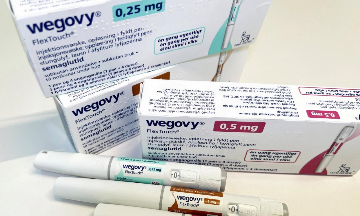 <span>The drug semaglutide is marketed as Wegovy for obesity and Ozempic for diabetes. Novo Nordisk has been struggling to keep up with demand for both.</span><span>Photograph: Reuters</span>