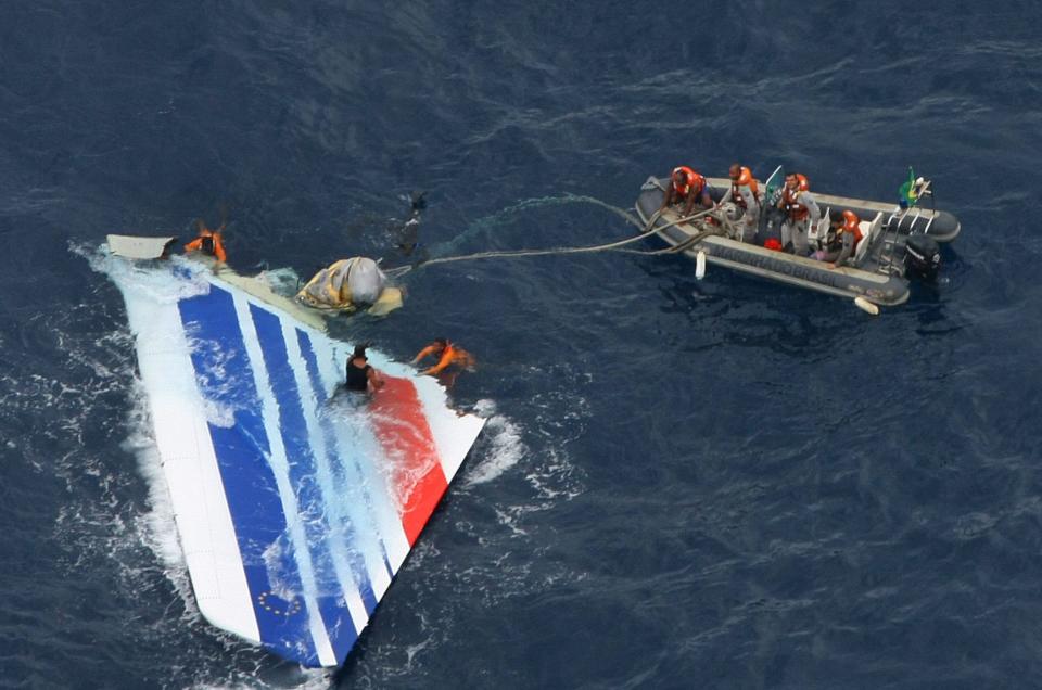 Part of the Air France Airbus which crashed over the Atlantic in 2009: the Airbus flight system was not seen as the principal cause   - BRAZILIAN NAVY/HO/AFP/Getty