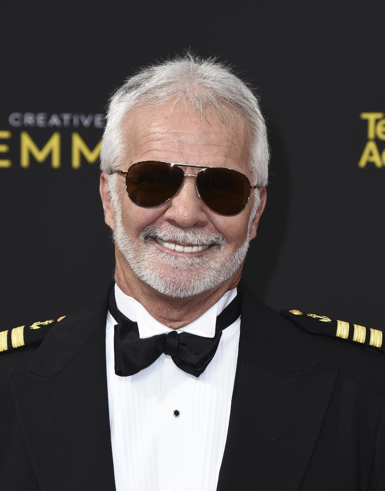 Captain Lee Rosbach arrives at night one of the Television Academy's 2019 Creative Arts Emmy Awards on Saturday, Sept. 14, 2019, at the Microsoft Theater in Los Angeles. (Photo by Jordan Strauss/Invision for the Television Academy/AP Images)