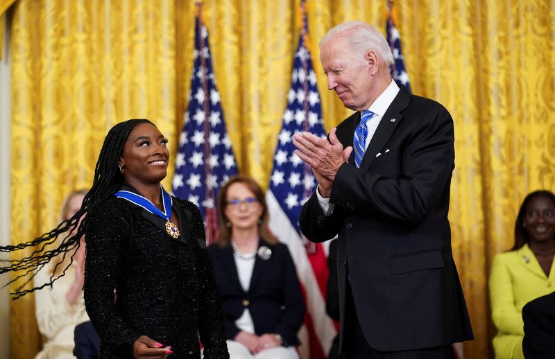 U.S. President Biden awards Presidential Medals of Freedom during White House ceremony in Washington