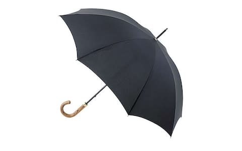 Fulton black umbrella with curved handle