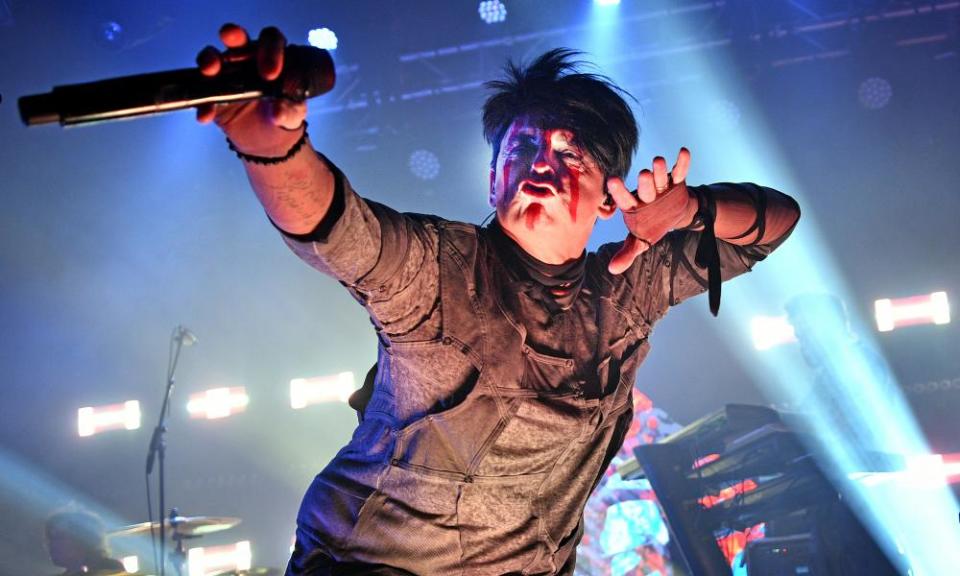 Gary Numan performs at the Electric Ballroom for the first of three nights as he approaches his 1000th career show on April 13, 2023 in London, England.