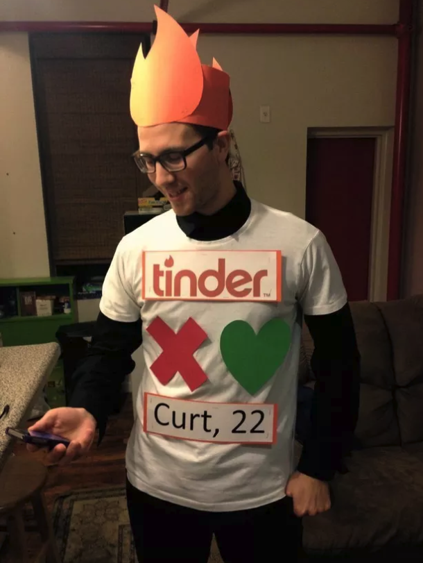 guy dressed as a Tinder profile